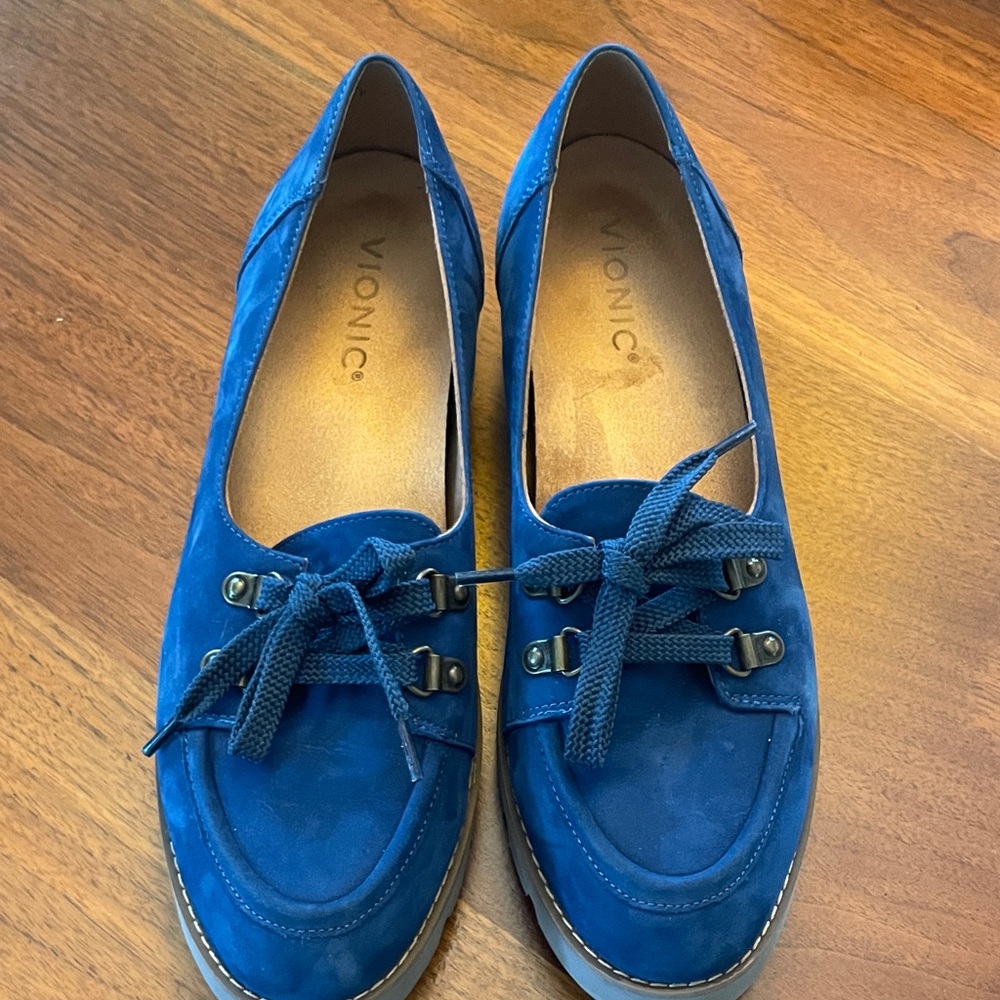 Vionic Blue Suede Loafers - Women's Flats
